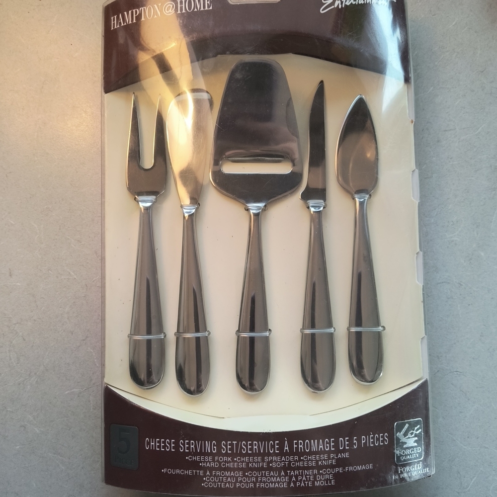 Silver Cheese Serving Set Hampton Home 5pcs
